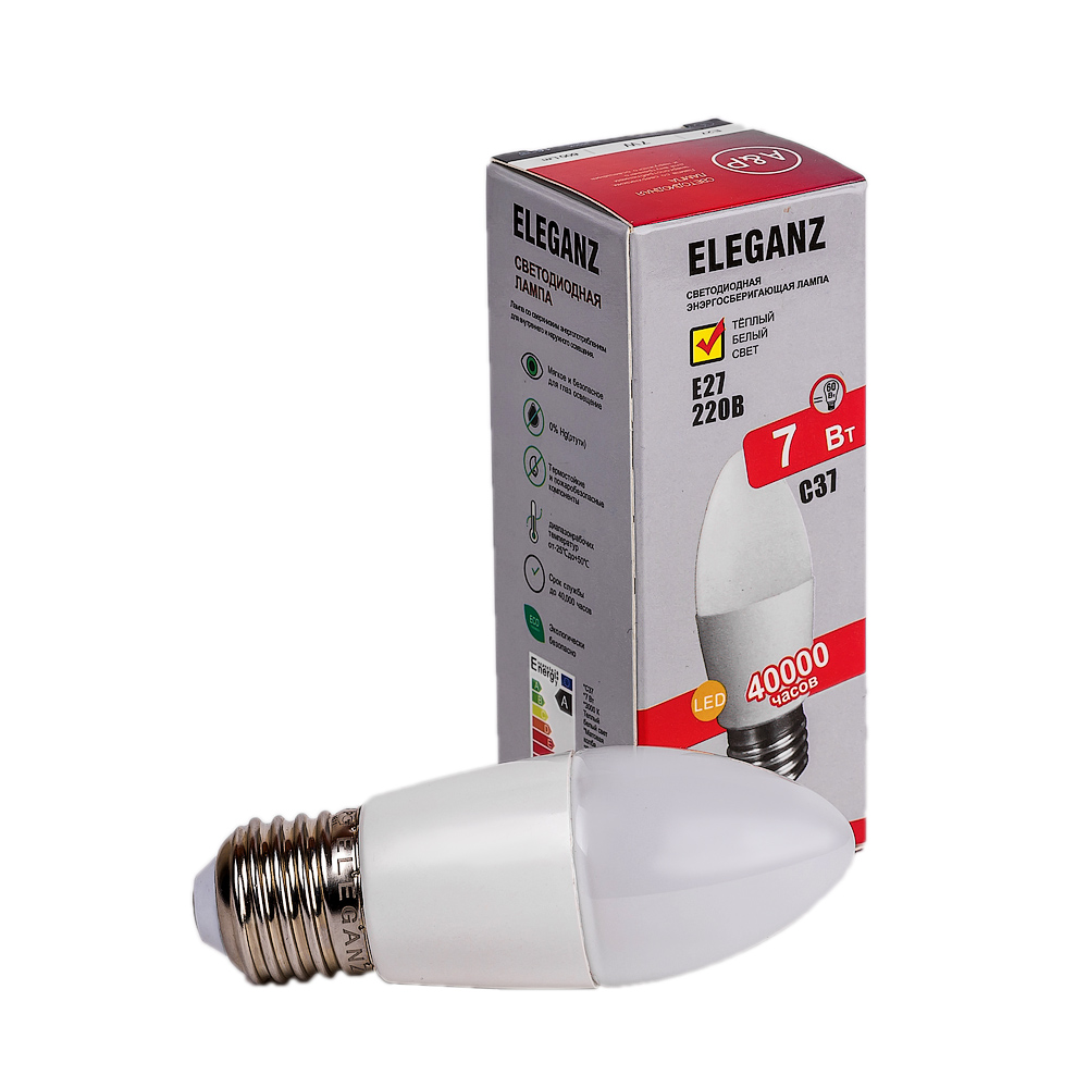 Светодиодная лампа E27-7Вт свеча Eleganz 220V